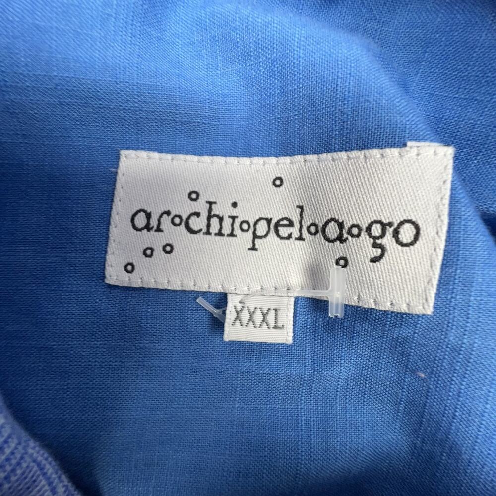 Relaxed Blue Linen-Blend Button Up - Picture 6 of 8
